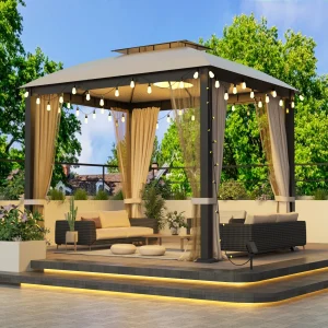 10x12 Softtop Metal Grill Gazebo with Mosquito Net